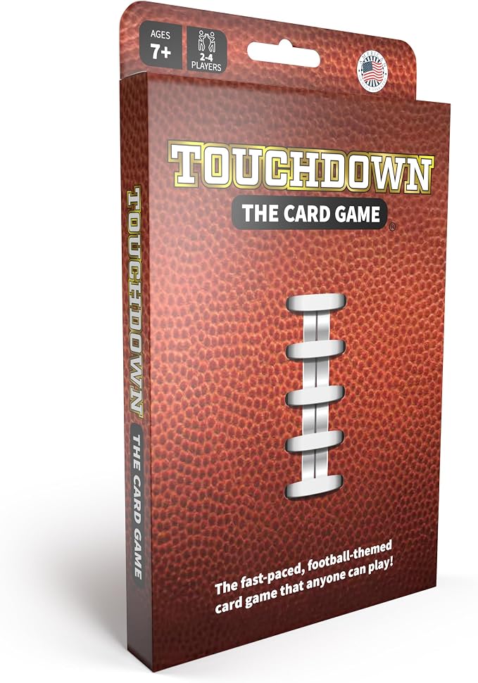 TOUCHDOWN The Card Game - Fast-Paced, Football Themed Card Game that Anyone Can Play, 2-4 Players, Fun Card Games for Adults, Kids, Families and Game Nights, Stocking Stuffers, Football Gifts