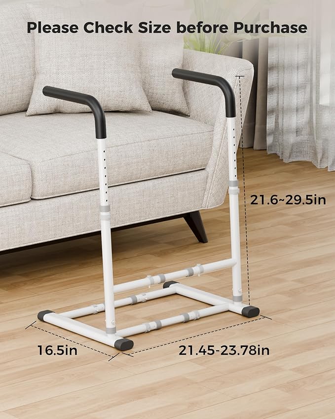 Couch Stand Assist Aid for Elderly, Sofa Chair Lift Assist Devices for Seniors Sit to Stand, Standing Aids & Supports, Pregnancy, Disabled, Floor Gap Height ≥ 1.4" Leg Gap ＞24", White