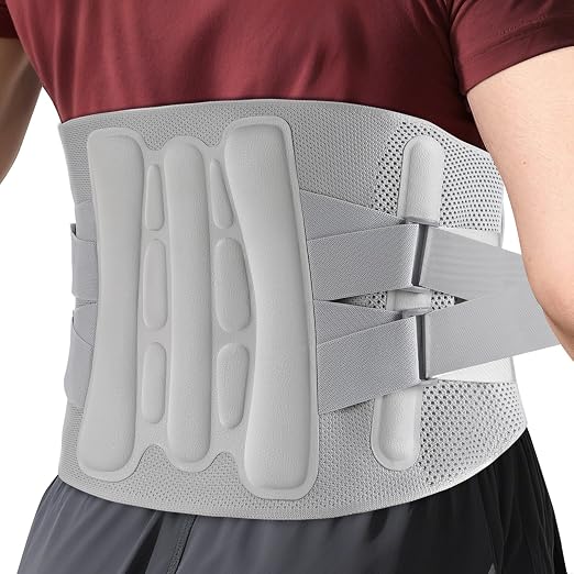 Plus Size Adjustable Back Brace-Size XXL(Belly 53.1-61.0 in), Featuring an Adjustable Triangle Support Pad,4 Steel Stays,and 1 Spring,Breathable Design,Ideal for Office and Housework.