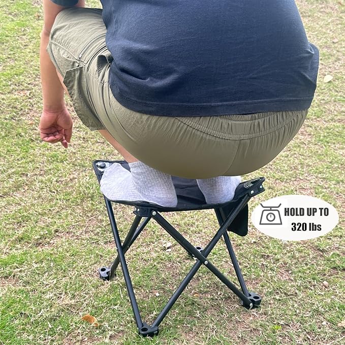 Camping Stool 2 Pack,Portable Folding Stool for Outdoor Gardening and Beach Hiking Fishing,Foot Stool with Carry Bag (Green)