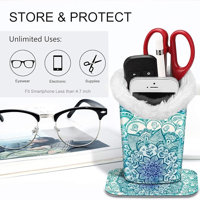 FINTIE Plush Lined Eyeglasses Holder, Glasses Stand Case, Anti-scratch Glasses Storage Organizer for Desk, Nightstand, Office