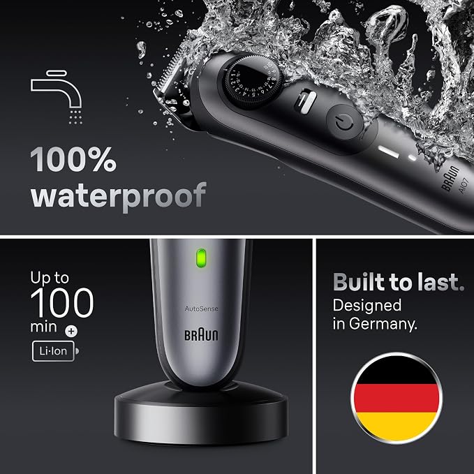 Braun All-in-One Style Kit Series 7 7410, 8-in-1 Trimmer for Men with Beard Trimmer, Body Trimmer for Manscaping, Hair Clippers & More, Sharpest Blade, 40 Length Settings, Waterproof