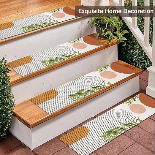 Non Slip Carpet Stair Treads for Wooden Steps Indoor, 1 Pack Stair Runners Covers Staircase Step Rugs Stair Mats for Kids Elders and Dog