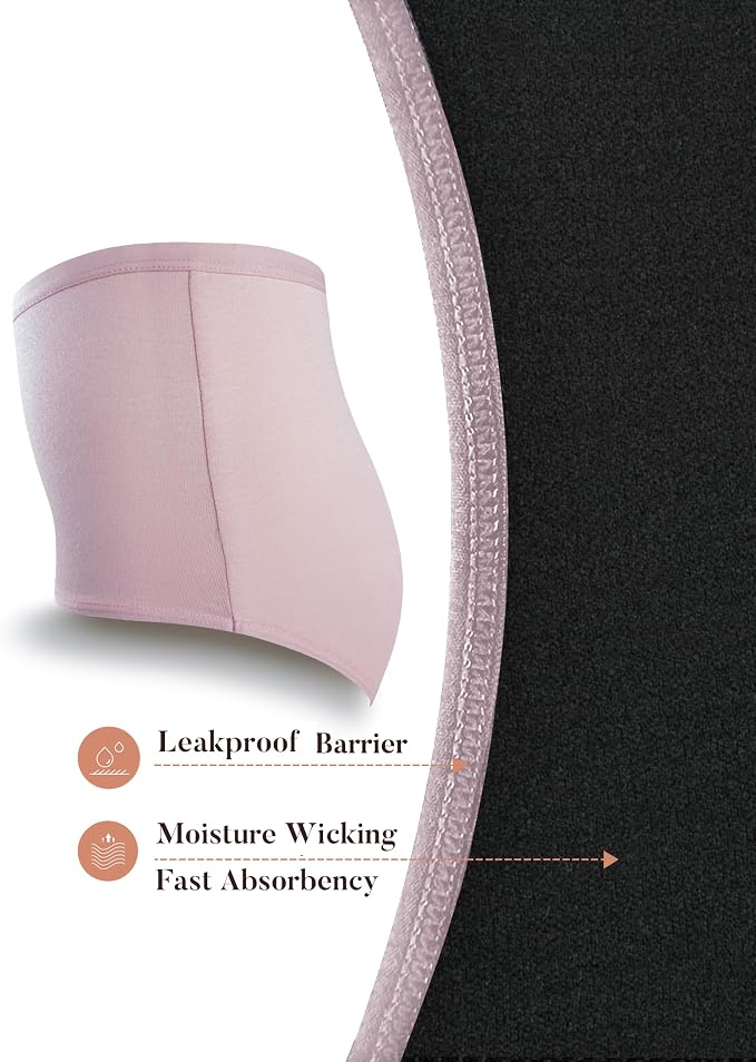 AIRCUTE Washable Urinary Incontinence Protective Underwear for Women Leak Proof Absorbent Reusable Panties 60ML 1 Pack (Dusk, Small)