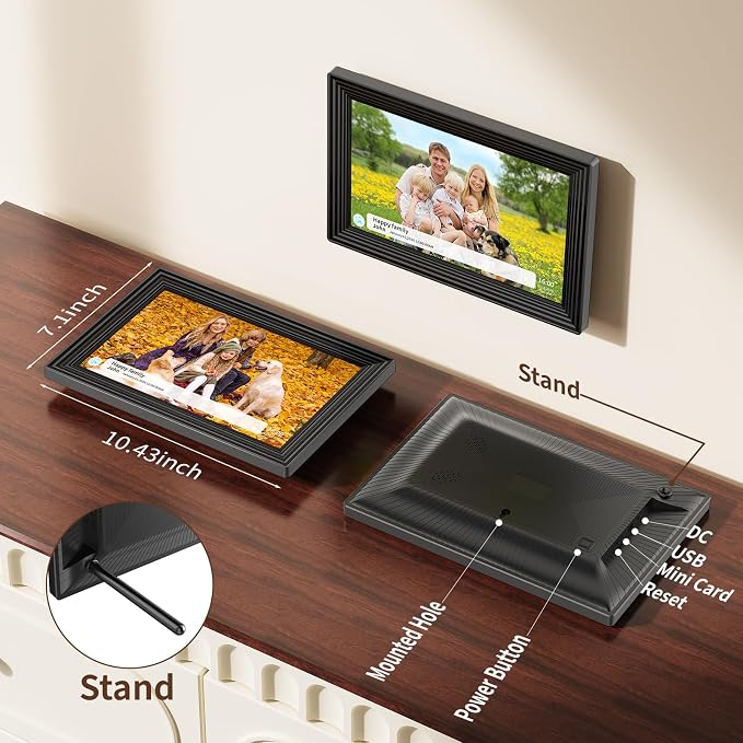 Digital Photo Frame,15.6 Inch Frameo Digital Picture Frame, 1920x1080 IPS LCD Touch Screen,Auto-Rotate,32GB, Supports SD Cards,Share Happy Moments Instantly via Frameo App from Anywhere