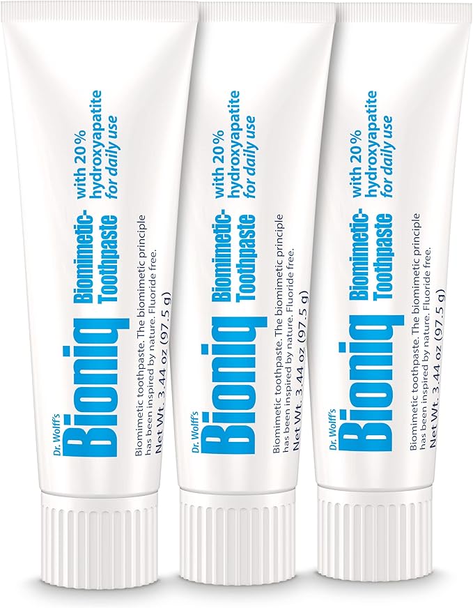 Bioniq Classic Fluoride Free Toothpaste with 20% Hydroxyapatite, Clinically Tested for Sensitive Teeth, Expert Enamel and Gum Care with Mint Flavor, Daily Use - 3.44 oz 3 Pack Family Value Size