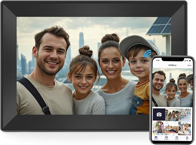 Digital Picture Frames 10.1Inch WiFi Smart Picture Frames 1280 * 800 HD IPS Touch Screen Photo Frame Use “Uhale”APP Instant Sharing of Photos/Videos to Digital Photo Frame-Best Gift