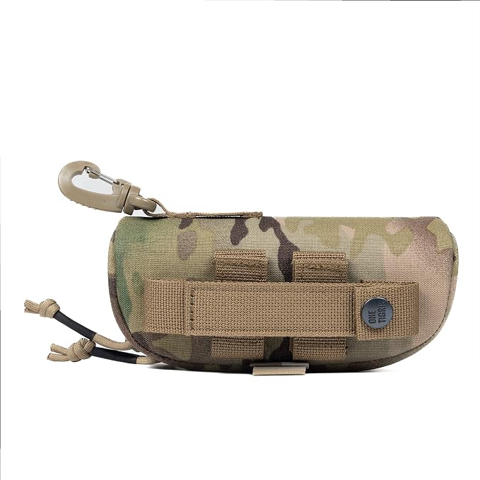 ONETIGRIS Tactical Hard Shell Eyeglasses Case Molle Zipper Sunglasses Pouch Shockproof Crush Resistant for Outdoor Activities