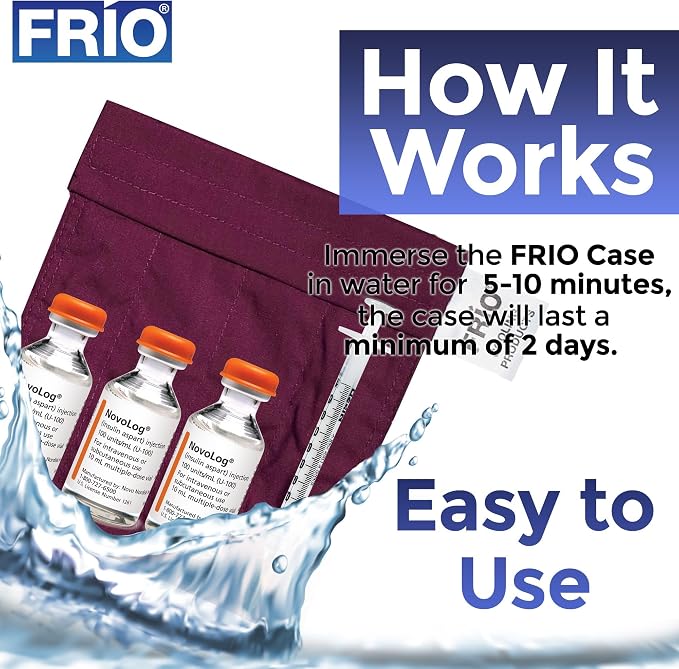 FRIO Cooling Wallet - Insulin & GLP-1 Cooler for 45+ Hours - Red - Small