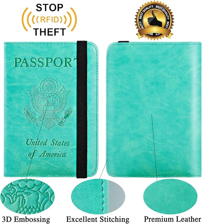 Passport Holder, Travel Essentials, Passport Cover, RFID Travel Wallet | Passport Wallet, Travel Accessories, RFID Blocking, Synthetic Leather Card Case, International Must Haves, For Women Men