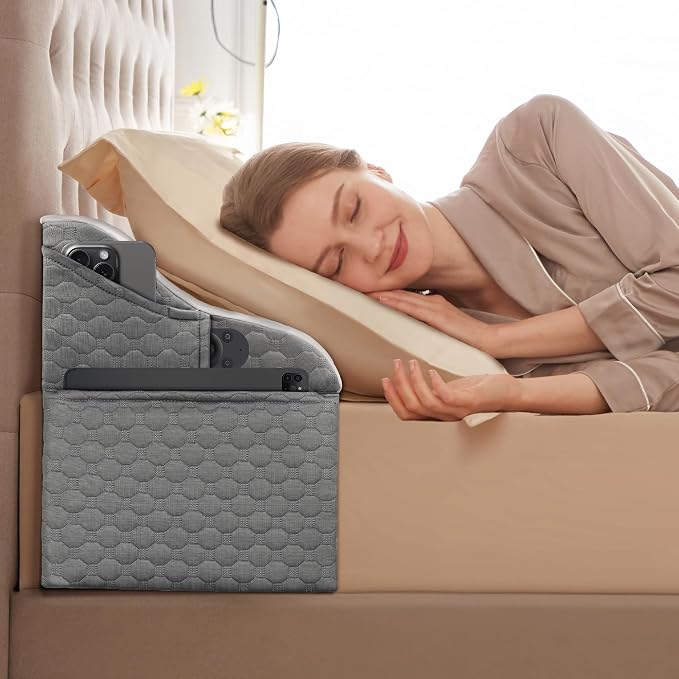 Simpledad Twin Size Wedge Pillow Headboard for Bed Gap Filler, Bed Wedge Pillow for Headboard Gap (0-8") Ergonomic Mattress Wedge Gap Filler for Stop Pillows, Phones & Items Falling Down(39"X10"X6")