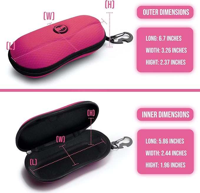 BLUPOND Sunglasses Case Semi Hard EVA Shell with Metal Hanging Hook Belt Clip Sun Glasses Storage
