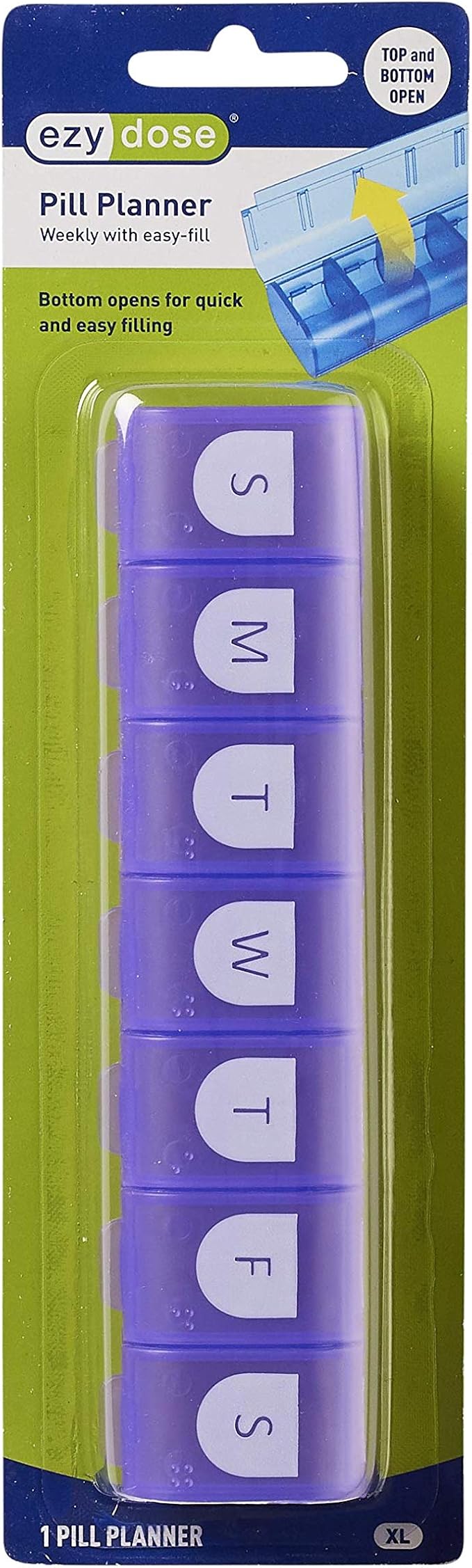 EZY DOSE Weekly (7-Day) Pill Case, Medicine Planner, Vitamin Organizer, X-Large Compartments, Easy Fill All Compartments at Once, Convenient and Easy to Use, Color May Vary, BPA Free | Daily Vitamin Box & Supplement Case, Easy Fill Compartments, Arthri...