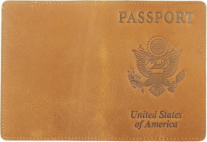 RFID Blocking Passport Holder Travel Wallet (Brown)