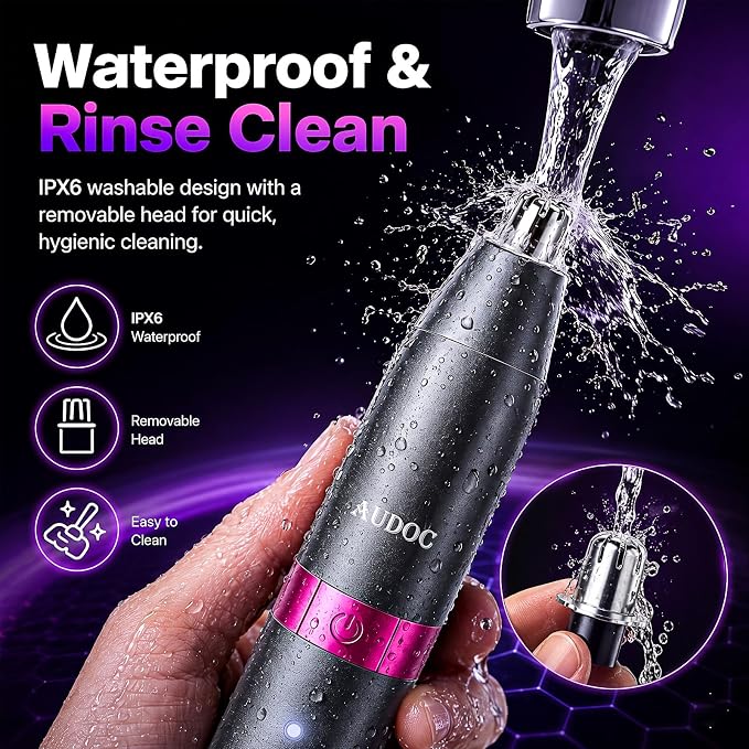 Nose Hair Trimmer for Men with 3 Patented Magnetic Heads | Paintess Nose & Ear Hair Trimmer, Micro-Vacuum & Magnetic Head,USB-C Rechargeable ,Waterproof Design, Painless Grooming Kit,