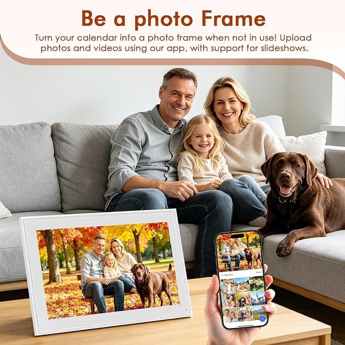 15.6" Digital Calendar - Touchscreen Smart Family Planner & Chore Organizer | Sync Google/iCloud, No Subscription, Chore Chart Reward System, Meal Planner, Digital Photo Frame, Gift for Mom, White