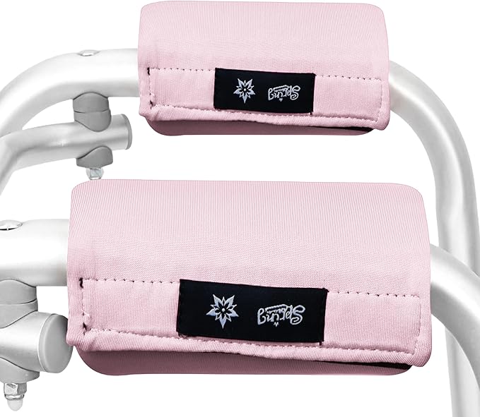 Universal Walker Padded Covers Non-Slip Cushion Foam for Folding Wheelchair Rollator Walker Grips Padded Hand Covers 2-Pack Walker Pads for Hands Pink