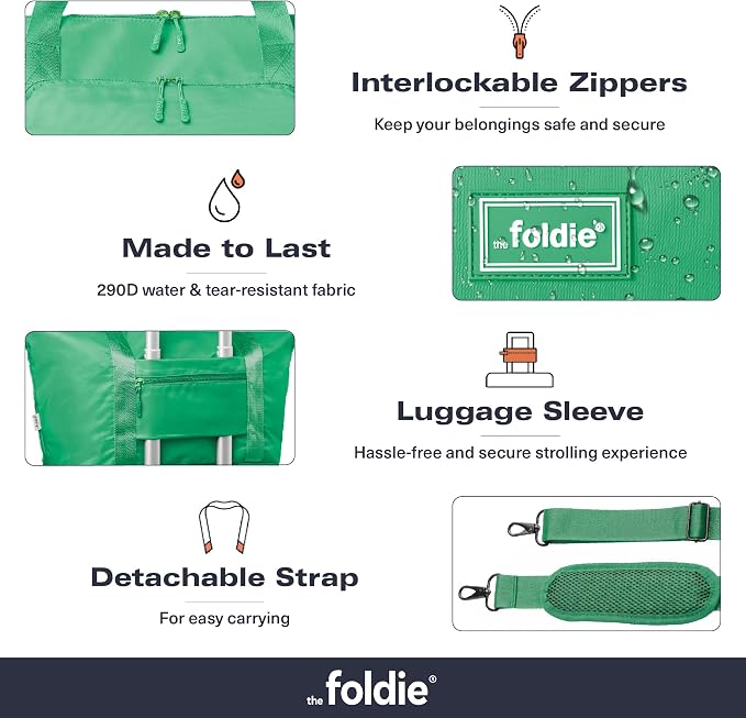 The Foldie Foldable Travel Bag for Women - 40L Weekender Bag with Multiple Pockets - Carry On Expendable Travel Bag