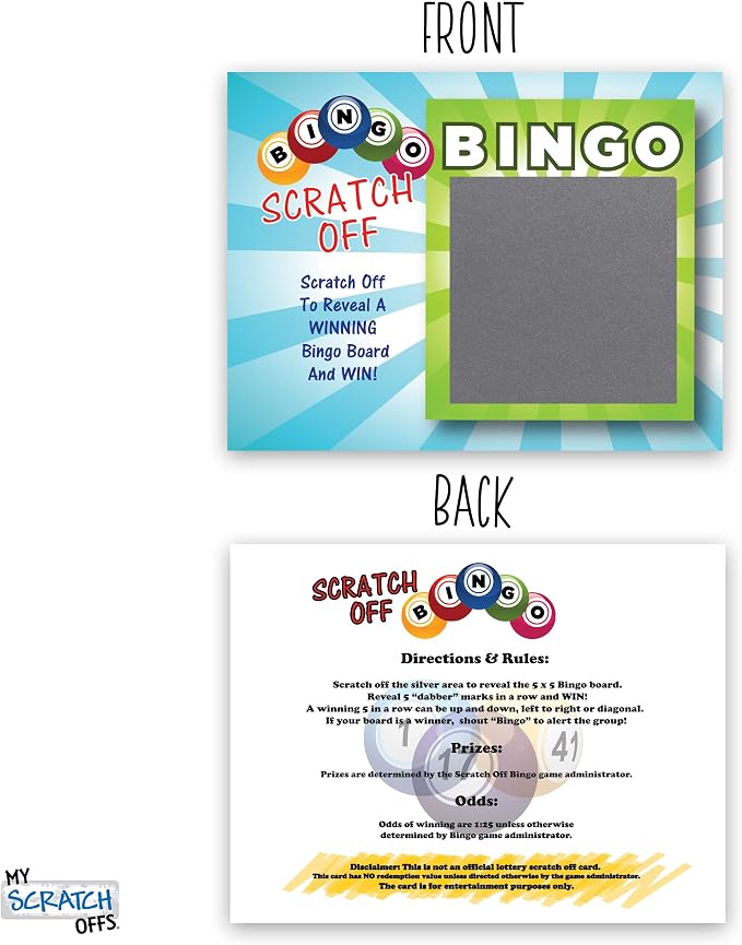 My Scratch Offs Casino Night Scratch Off Games 26 Pack, Bingo | Scratch Off Game Cards are ideal for casino party favors, supplies, fundraising, events, businesses, holidays and gatherings