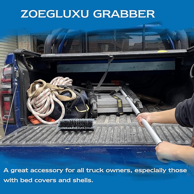 Cargo Retriever Hook, 6 FT Telescoping Cargo Grabber Reach Tool for Truck | Cargo Grabber Reach Tool for Pickup Truck Bed, Telescoping Pull Pole with Grab Hook, Heavy Duty Truck Accessories