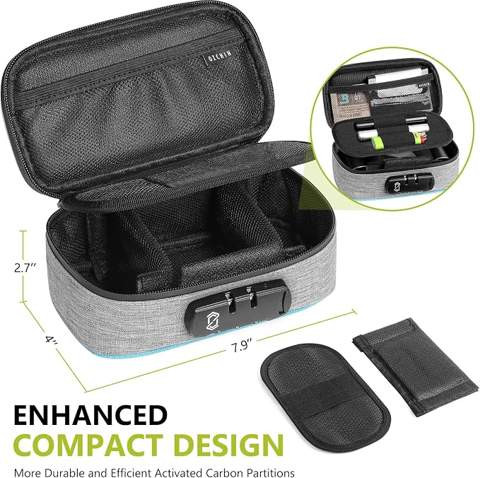 OZCHIN Smell Proof Bag with Combination Lock File Organizer Case Container Medicine Lock Box Odorless Storage Bag Great Gift for Friend (grey, S)