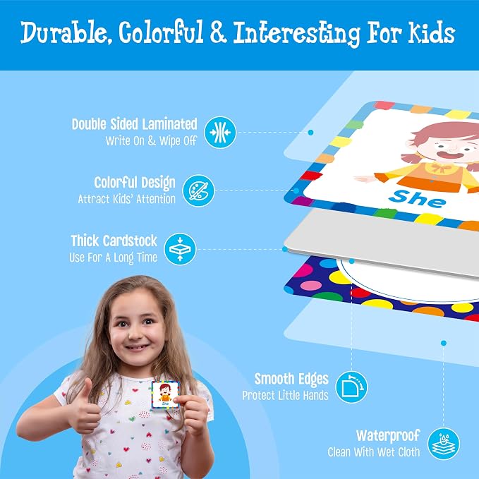 Hebayy Memory Matching Game, 72 PCS Grade K Sight Words Matching Cards for Kids, 36 Pairs Memory Cards, Educational Toy for Children to Learn Sight Words