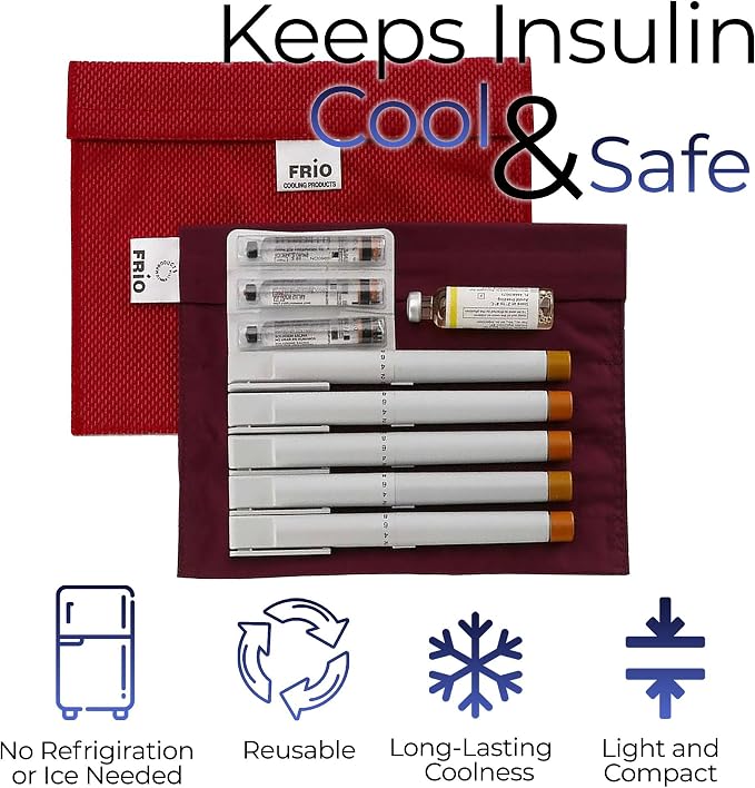 FRIO Cooling Wallet - Insulin & GLP-1 Cooler for 45+ Hours - Red - XL