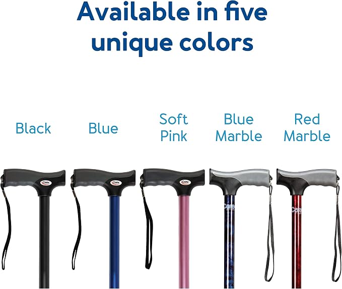 Carex Soft Grip Walking Cane - Height Adjustable Cane with Wrist Strap - Latex Free Soft Cushion Handle, Pink (Pack of 2)