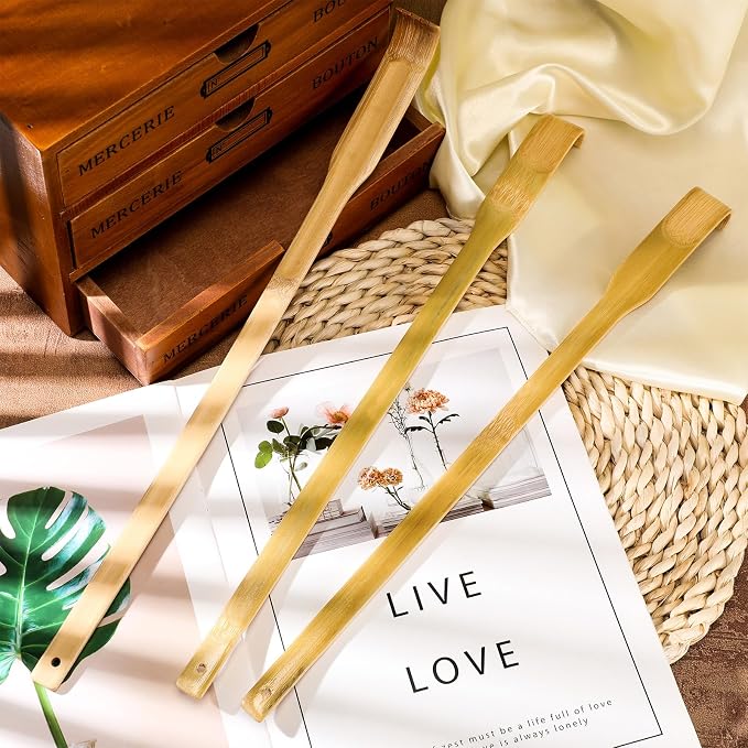 72 Pcs Bamboo Back Scratcher Bulk Long Handle for Itching Relief | Traditional Wooden Manual Back Massager for Elderly Men Women, Natural Bamboo with Hanging Hole, Gifts for Nursing Friends
