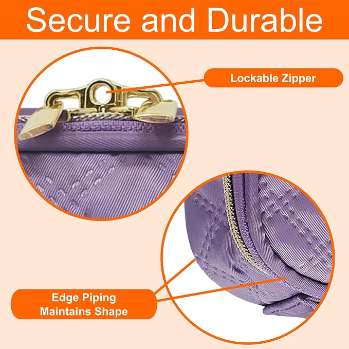 Large Travel Pill Bottle Organizer, Slim Medicine Bag, Carrier for Medications and Medical Supplies - Purple Ultrasonic