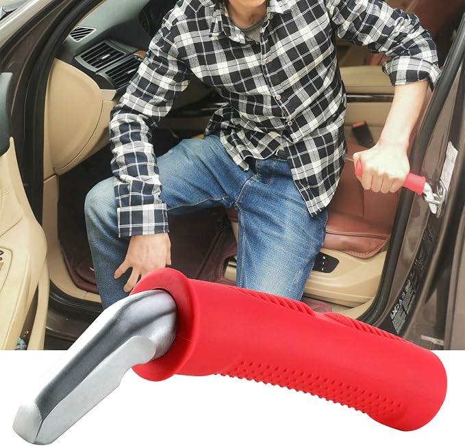 Valorcielo Car Door Handle for Elderly, 300 lb Support, Red 1 Pack | Auto cane portable vehicle support handle with non-slip grip, a car door assist bar for more confident entry and exit