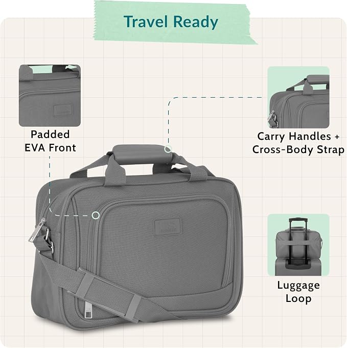 U.S. Traveler Rio 14" Travel Tote Bag, Lightweight 1200D Carry-On Bag for Women & Men