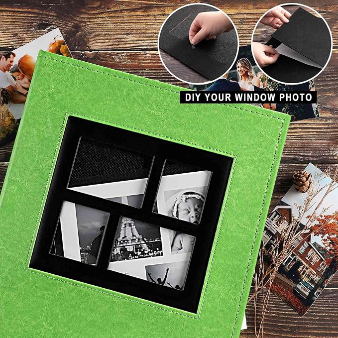 Ywlake Photo Album 4x6 1000 Pockets Photos, Extra Large Capacity Family Wedding Picture Albums Holds 1000 Horizontal and Vertical Photos Green