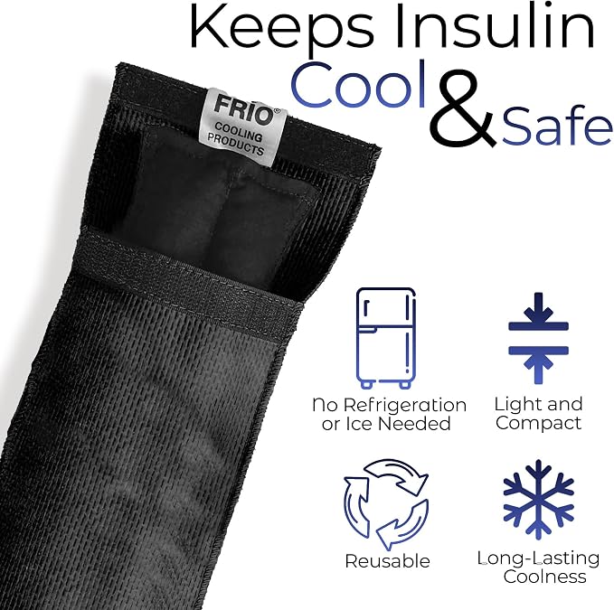 FRIO Cooling Wallet - Insulin & GLP-1 Cooler for 45+ Hours - GLP-1 Shots Holder - Black - Individual