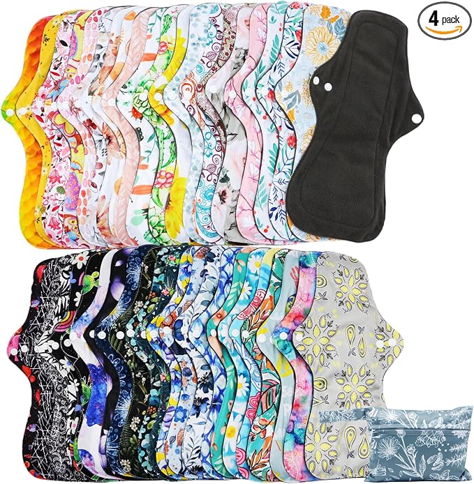 Large Random Prints Reusable Cloth Menstrual Pads Waterproof Sanitary Pads (5randompads)