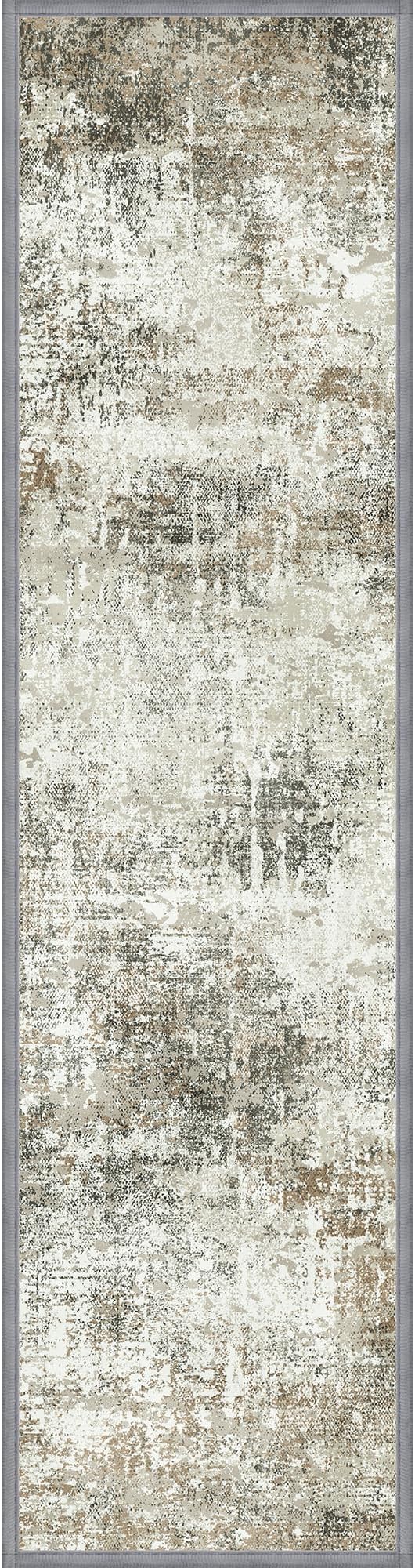 sarben 8"x30" Non Slip Stair Treads for Wooden Steps 15 Pack, Ashstone Grey | Peel and Stick Carpet Stair Runner with TPE Adhesive Backing, Carpet for Added Safety, Pet and Senior Friendly