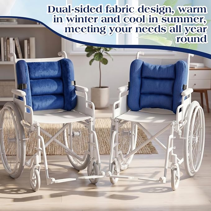 Lateral Support for Wheelchair Back Cushion Pressure Relief Side Support Pads Recliner Wheelchair Lumbar Pillow for Office Chair Back (Dark Blue)