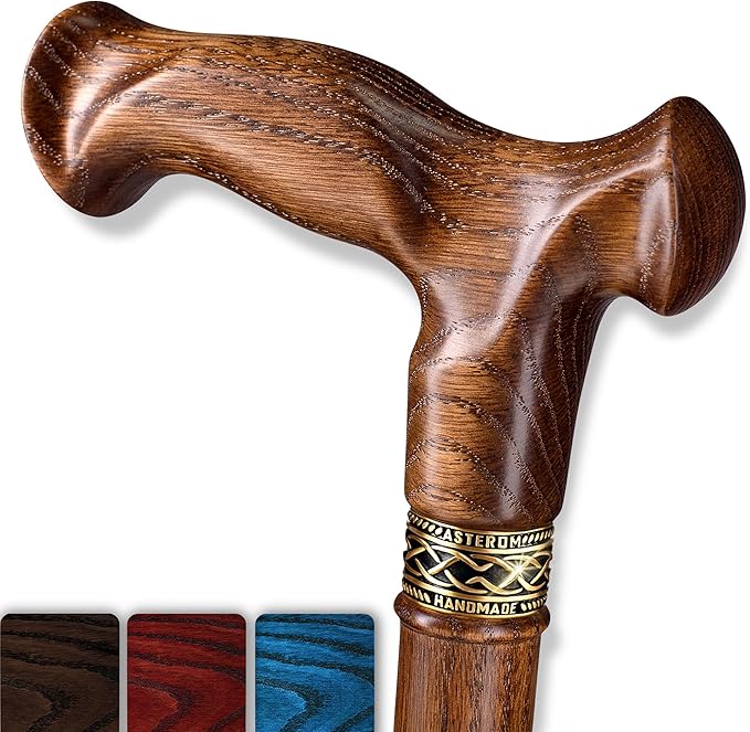 Asterom Walking Cane for Men & Women - Handmade, Ergonomic, Wooden Canes - Cool Walking Sticks for Seniors