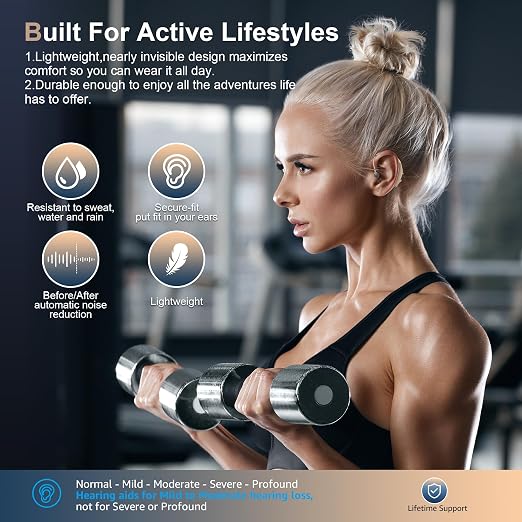 Ture Hearing Aids with Bluetooth(Not Amplifiers), Bluetooth Hearing Aids for Seniors, OTC Rechargeable Hearing Aids with Noise Cancelling, Small Hearing Aids for Adults Nano Earbuds