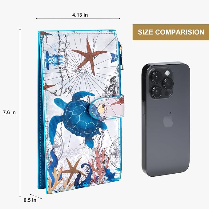Travelambo RFID Wallet Women Large Size Bifold Multi Card Wallet Case with Zipper Pocke Credit Card Holder for Women
