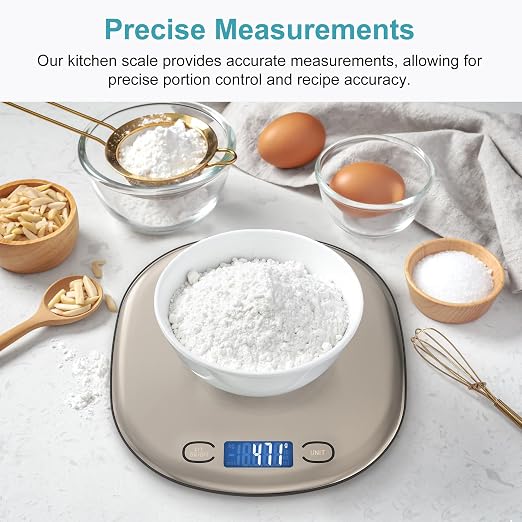 Ultrean High Capacity Food Scale, 33lb Rechargeable Digital Kitchen Scale with LCD Display, Slim & Lightweight Design, 1g Precise Graduation, Weight Grams and Ounces for Cooking, Baking & Meal Prep