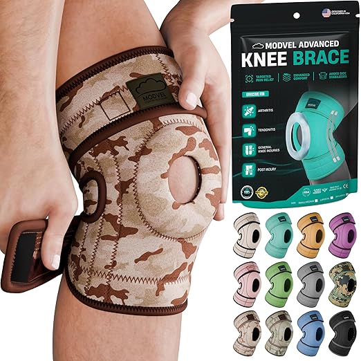 Modvel ELITE Knee Brace for Men & Women – Patella Gel Pads & Side Stabilizers for ACL, Meniscus Tear, Arthritis & Injury Recovery – Maximum Support for Running, Sports & Joint Pain Relief