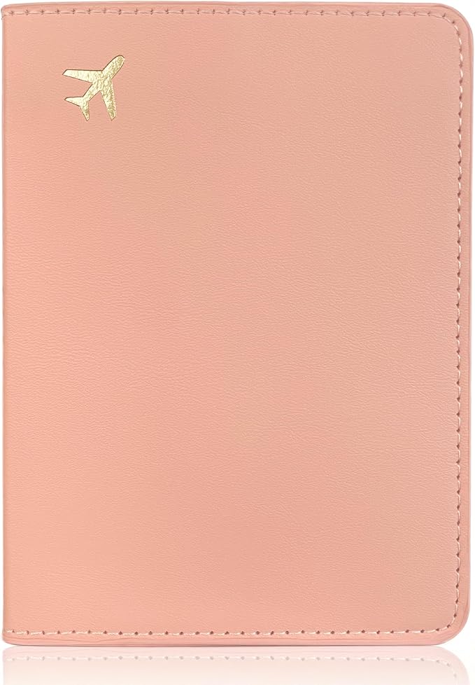 Passport Holder for Travel Essentials,RFID Blocking Passport Cover Case for Travel Accessories,Travel Wallet for Women Men (Pink)