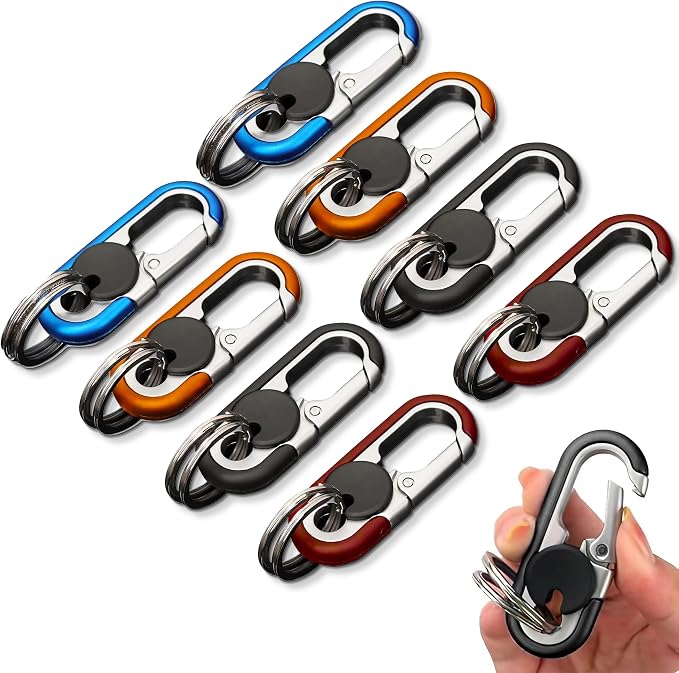CHRIS GOOD Men's Car Key Chain 3pcs, Personalized Creative Stainless Steel Car Keychain for Men Black