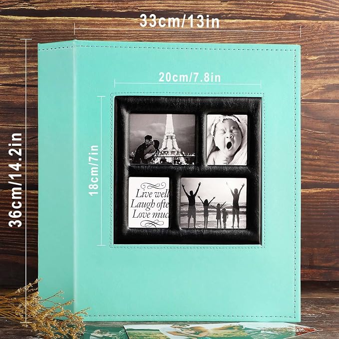 Ywlake Photo Album 4x6 500 Pockets Photos, Extra Large Capacity Family Wedding Picture Albums Holds 500 Horizontal and Vertical Photos Pictures Teal