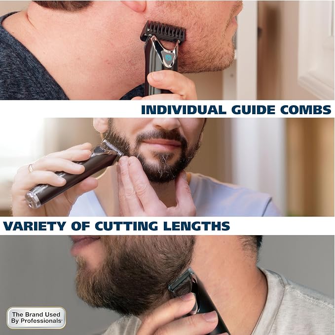 Wahl USA Stainless Steel Lithium Ion 2.0+ Slate Beard Trimmer for Men | Electric Shaver, Nose Ear Trimmer, Rechargeable All In One Men'S Grooming Kit – Model 9864