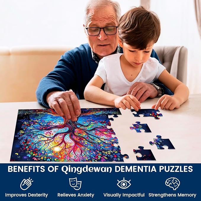 3 Packs 48 Large Piece Puzzle for Seniors - Dementia Puzzles for Elderly Adults,Alzheimer’s Puzzles Memory Cognitive Games for Elderly Seniors with 3 Storage Bags