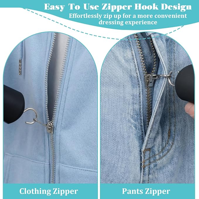 Button Helper,One Handed Button Hook and Zipper Pull,Assist Device Button Hook Tool,Button Assist Tool for Seniors,Disableds,Strokes,Disabilities to Fasten Shirts and Jackets with Ease
