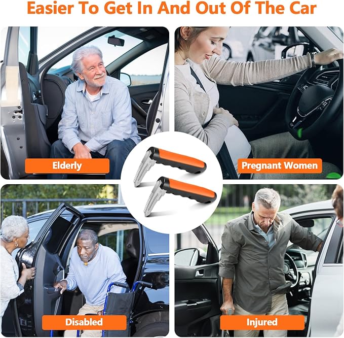 Kaiedos Car Door Handle for Elderly, 3-in-1 Car Handle Assist for Seniors, Portable Auto Cane Vehicle Support Handle, 500 lbs Capacity, Non-Slip Door Assist Bar,Gifts for Grandpa