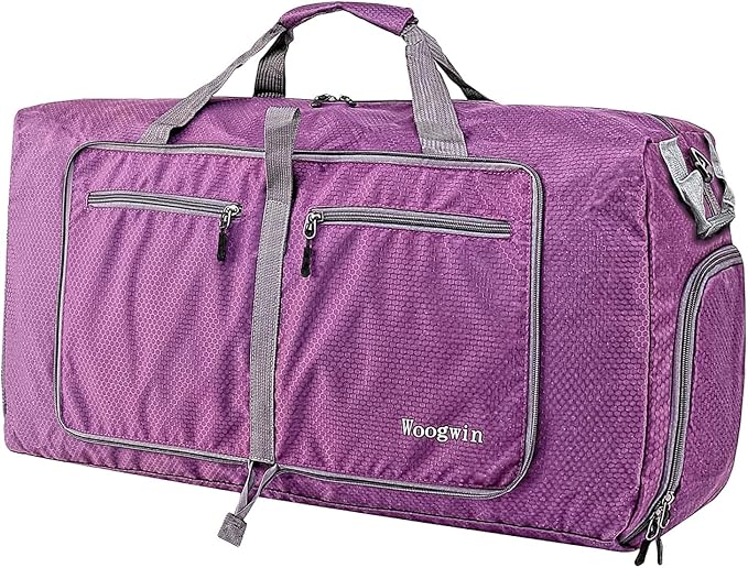 Woogwin Travel Duffel Bag Large Foldable Waterproof Overnight Bag for Beach Swim Bags Pool Sports Gym